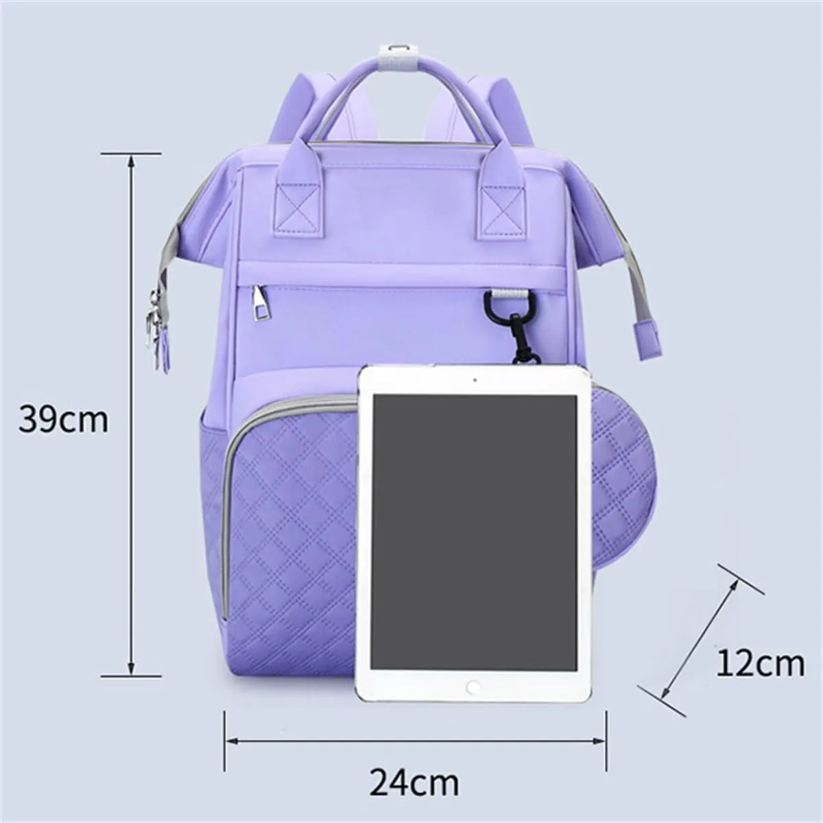 Diaper Bag Backpack with Pacifier Case, Large Capacity Travel Waterproof Insulated Mommy Bag (Purple)