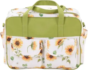 Diaper Bag, Multifunction Baby Bag for Boys and Girls with Many Pockets Travel Diaper Bag for Mom and Dad (Sunflower)