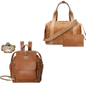 Diaper Bag Tote by miss fong,Baby Bag,Leather Diaper Bag,Baby Tote Bag & Mini Diaper Bag