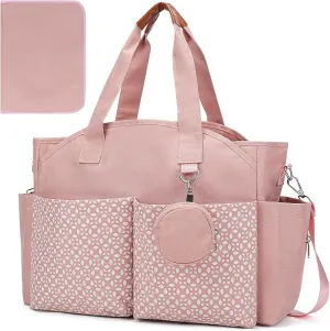 Diaper Bag Tote, Large Diaper Bag with Pacifier Case Travel Diaper Tote for Mom with Changing Station Multifunction
