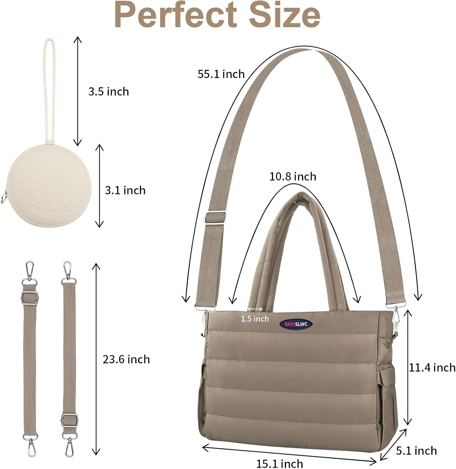 Diaper Bag Tote with Silicone Pacifier Case,Tote Bags Crossbody Hospital Bag Travel Large Mommy Bag