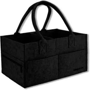 Diaper Caddy Organizer, Nappy Caddy Storage for New Registry Must Have, Car Basket for Baby Diapers and Wipes, Baby Shower Basket for New Moms - Black