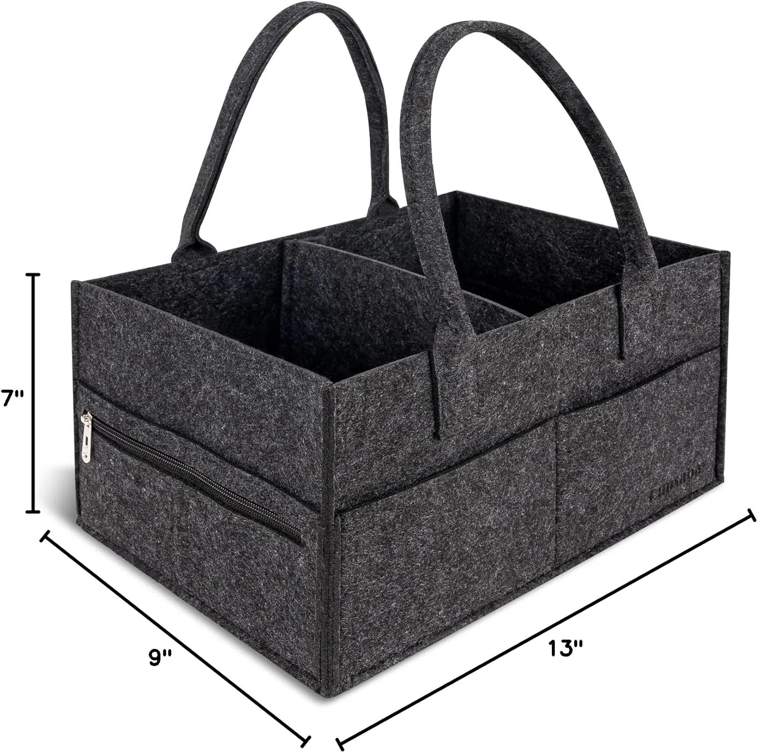 Diaper Caddy Organizer, Nappy Caddy Storage for New Registry Must Have, Car Basket for Baby Diapers and Wipes, Baby Shower Basket for New Moms - Black