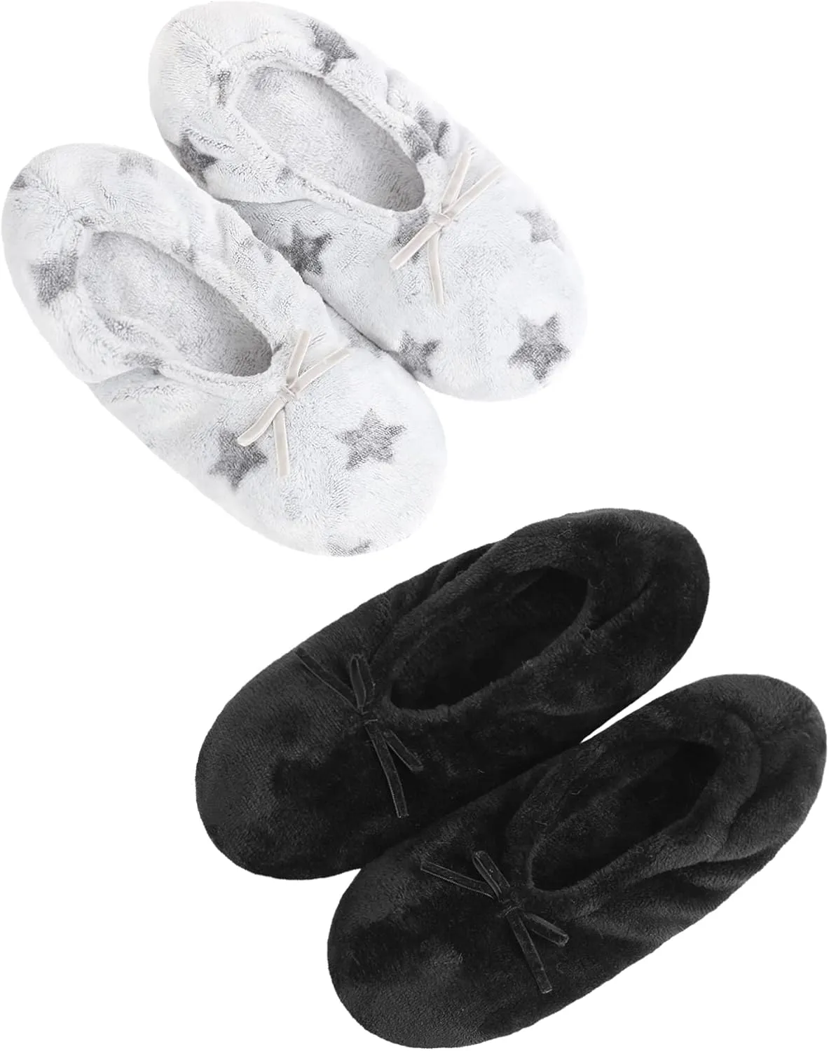 DICUIRD Women's Ballerina Slippers Lightweight House Slippers with Stretchable Heel Design