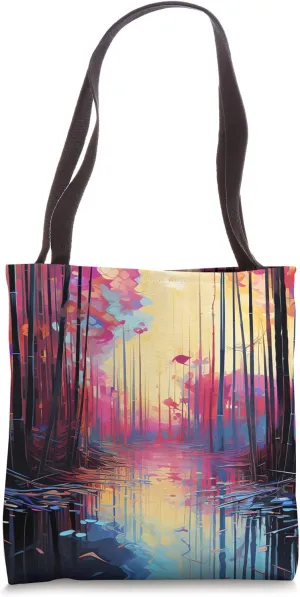 Digital Anomalies in Bamboo Crafting Serenity Glitch Art Tote Bag