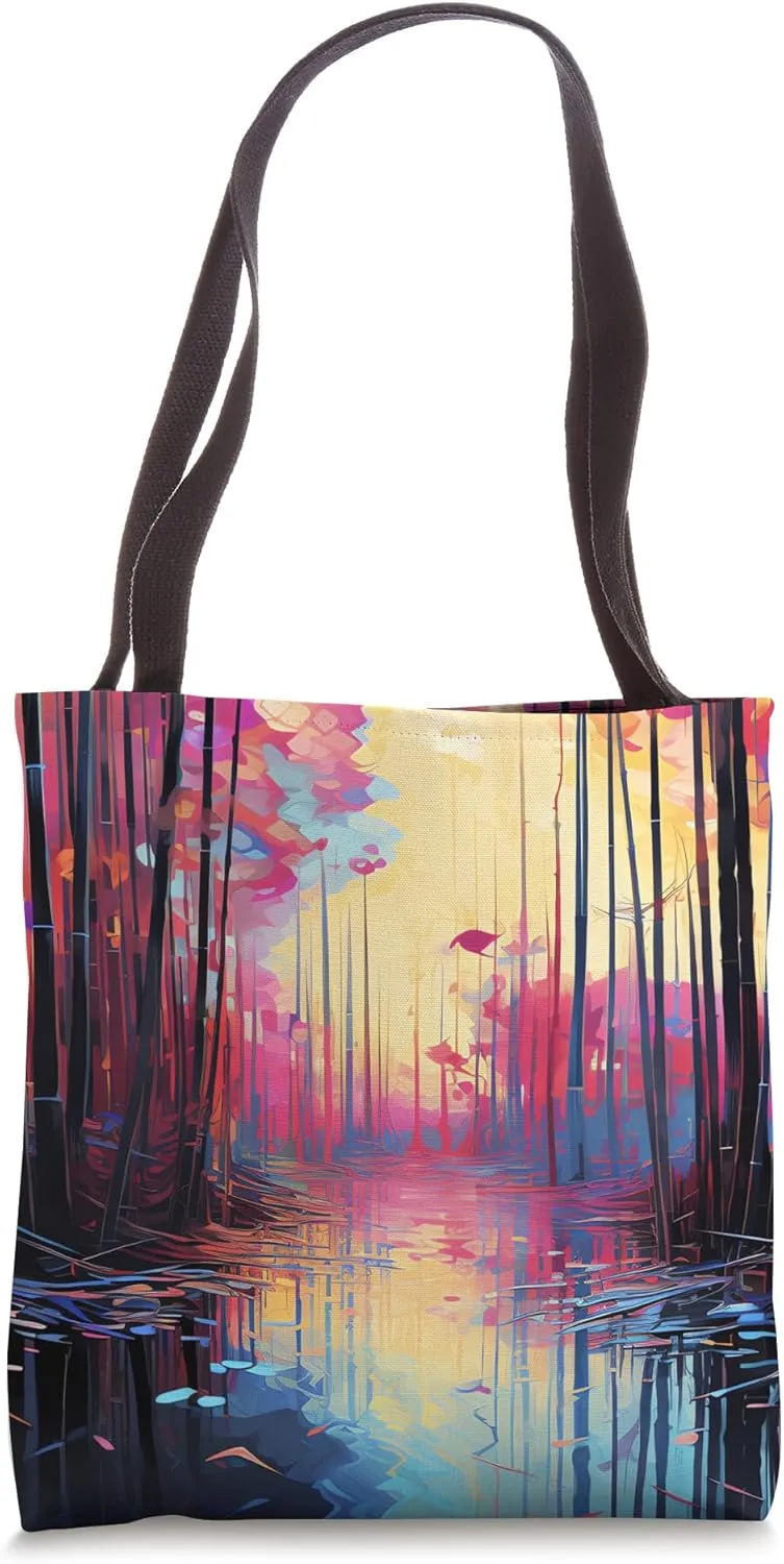 Digital Anomalies in Bamboo Crafting Serenity Glitch Art Tote Bag