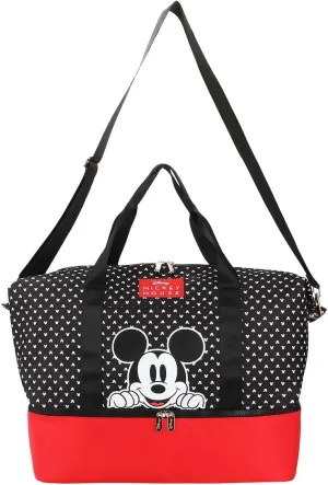 Disney Mickey Mouse Peeking Black 18" Nylon Duffle Bag