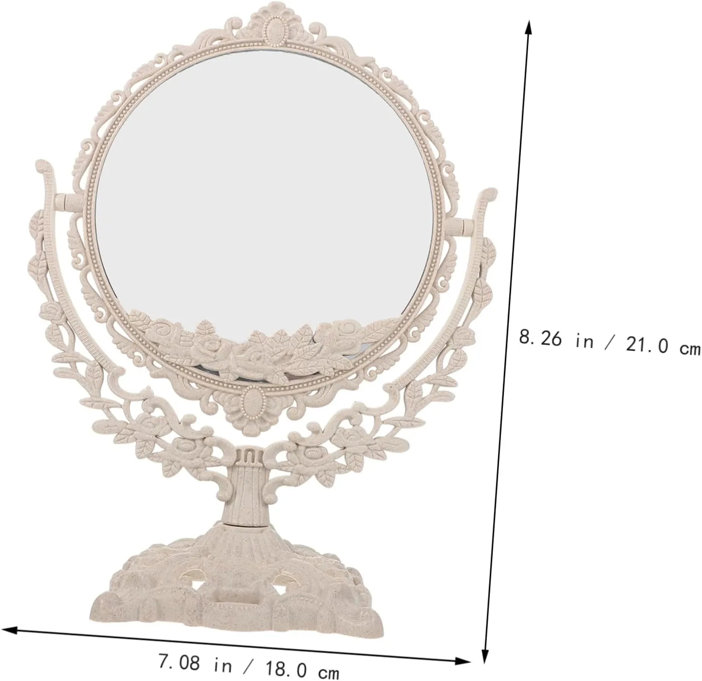 DOITOOL Table Mirror Makeup Mirror Surface Retro Design Easy to Maintain Desk Accessory