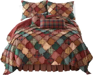 Donna Sharp Queen Bedding Set - 3 Piece - Campfire Cotton Lodge Quilt Set with Full/Queen Quilt and Two Standard Pillow Shams - Fits Queen Size and Full Size Beds - Machine Washable
