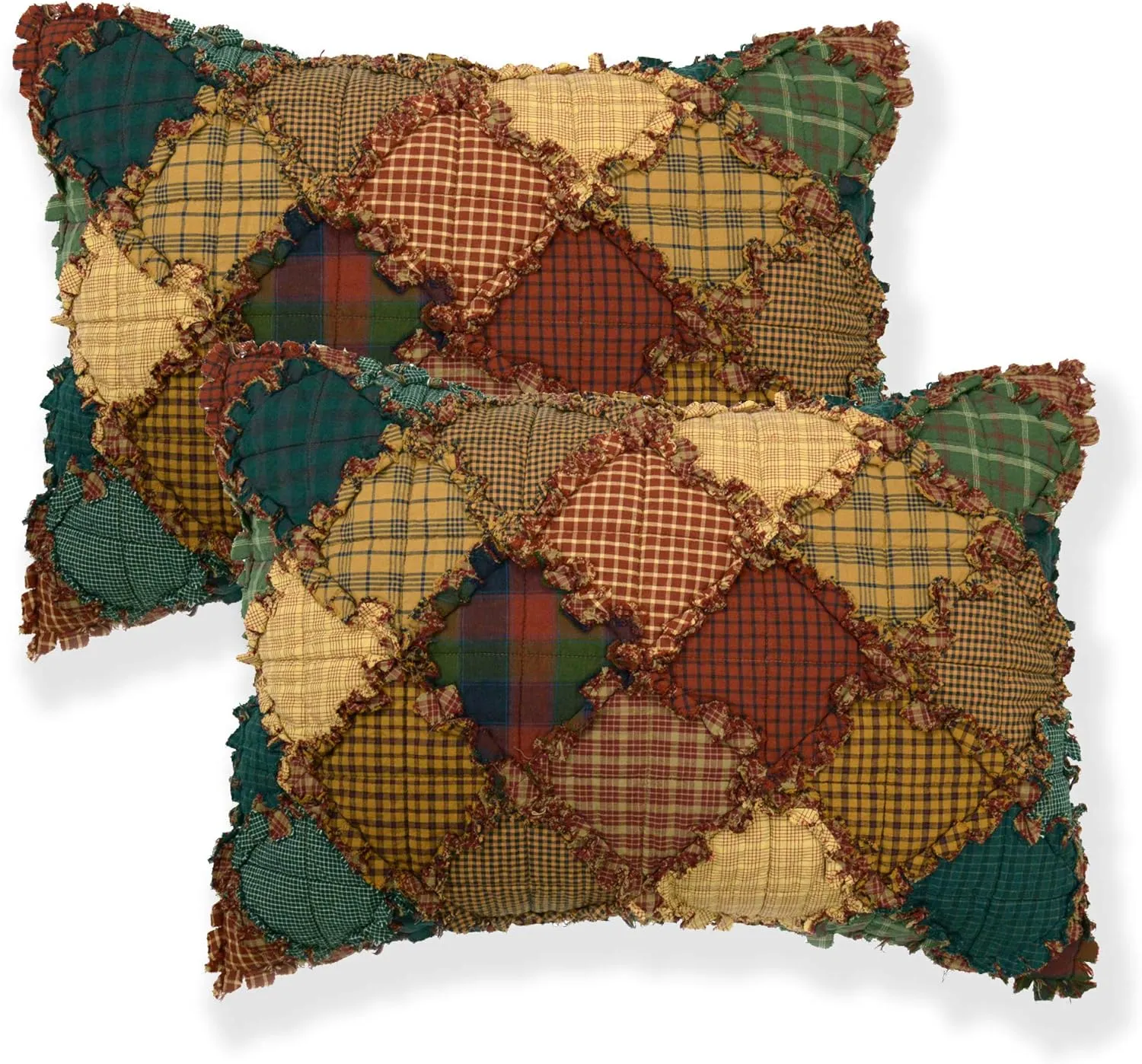 Donna Sharp Queen Bedding Set - 3 Piece - Campfire Cotton Lodge Quilt Set with Full/Queen Quilt and Two Standard Pillow Shams - Fits Queen Size and Full Size Beds - Machine Washable