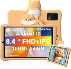 DOOGEE T20 Mini Kids Tablet Android 13 Tablet 8.4 Inch Tablet for Kids, 9GB 128GB/TF 1TB Octa Core, Toddler Tablet with 5060mAh, 13MP 5MP Camera, BT 5.0, WiFi, OTG-Yellow