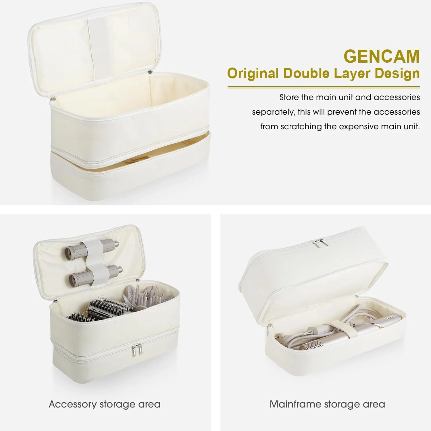Double-Layer Carrying Case for Shark Flexstyle, Travel Case for Shark Flexstyle/FlexFusion, Portable Storage Organizer bag for Shark Flexstyle/Dyson Airwrap Styler and Attachments