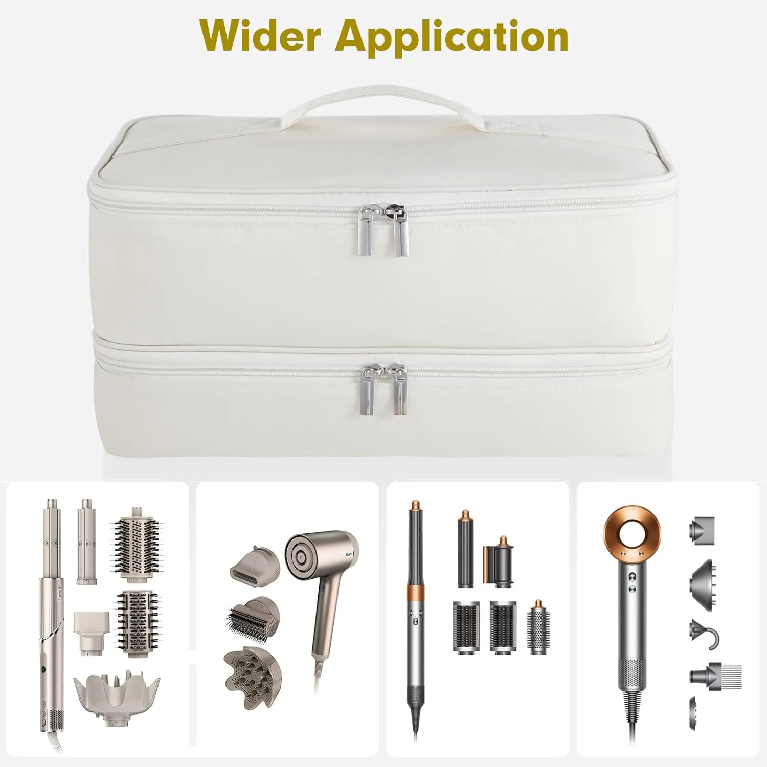 Double-Layer Carrying Case for Shark Flexstyle, Travel Case for Shark Flexstyle/FlexFusion, Portable Storage Organizer bag for Shark Flexstyle/Dyson Airwrap Styler and Attachments