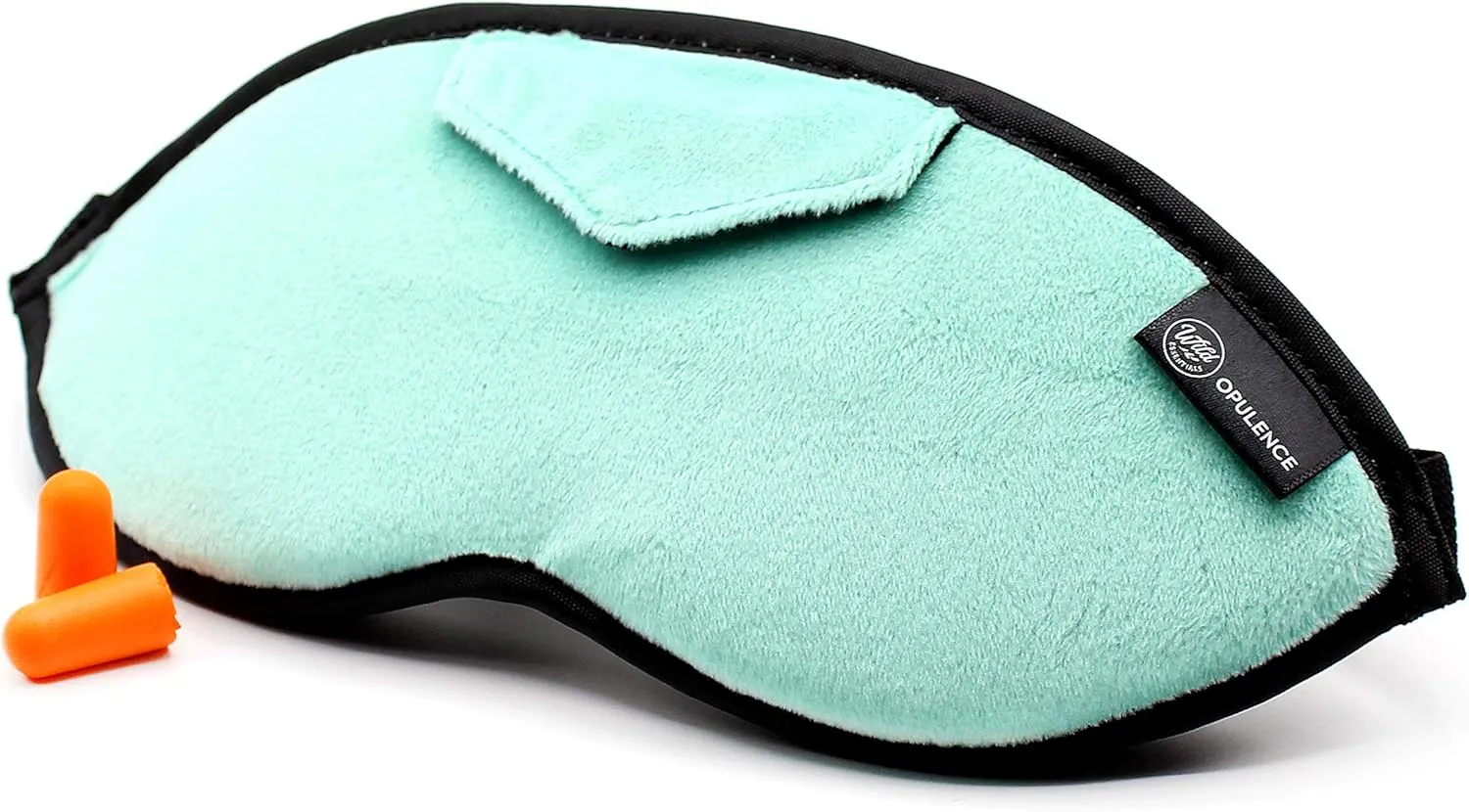 Dream Essentials Opulence Micro Plush Sleep Mask with Soft Foam Earplugs (Calm Sea Green)