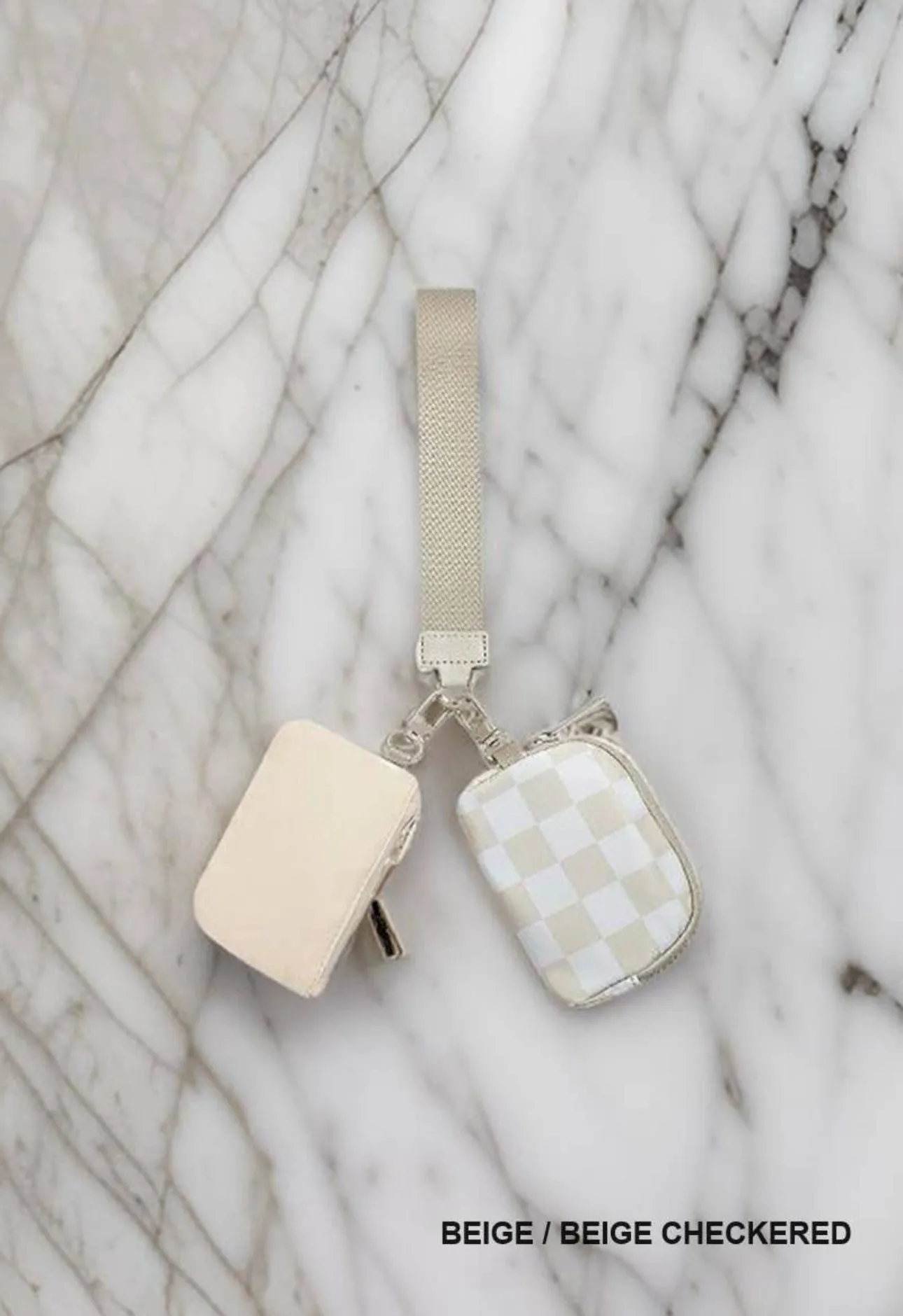 Dual Pouch Wristlet Keychain Wallet