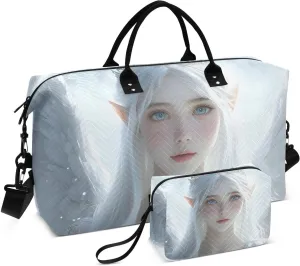Duffel Bag for Traveling, Angel Woman Wings Gym Bags with Multiple Interior Pockets for Women Men Toiletry Purse Included 20.5”x 1.9” x 13.8”
