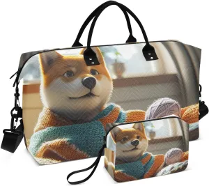 Duffel Bag for Traveling, Cat Cute Gym Bags with Multiple Interior Pockets for Women Men Toiletry Purse Included 20.5”x 1.9” x 13.8”