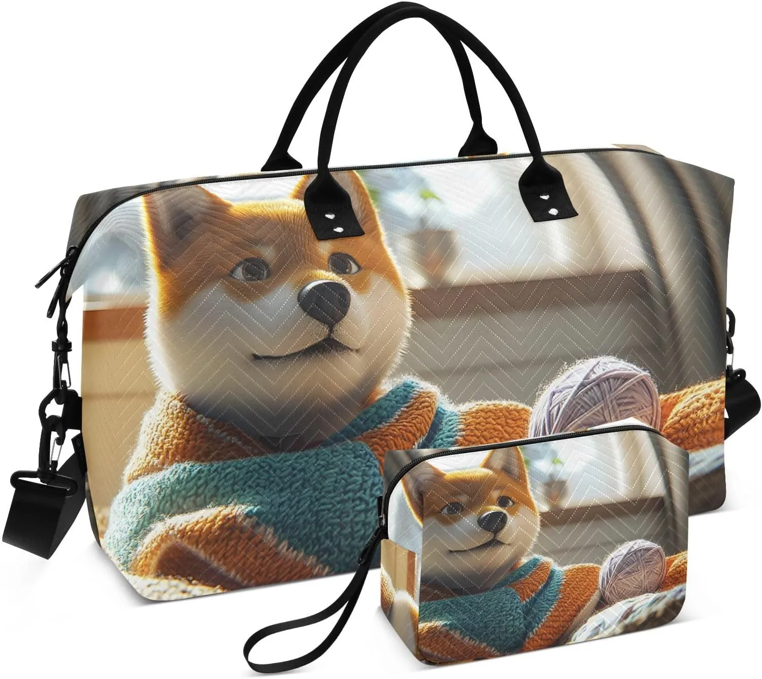 Duffel Bag for Traveling, Cat Cute Gym Bags with Multiple Interior Pockets for Women Men Toiletry Purse Included 20.5”x 1.9” x 13.8”