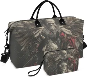 Duffel Bag for Traveling, Man Hors Wings Skeleton Gym Bags with Multiple Interior Pockets for Women Men Toiletry Purse Included 20.5”x 1.9” x 13.8”