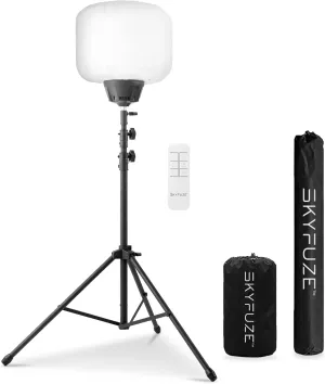 E-Z UP SKYFUZE 150W LED Balloon Light and Tripod with Over 11,000 sqft of 360-degree Illumination, 19,500 lumens