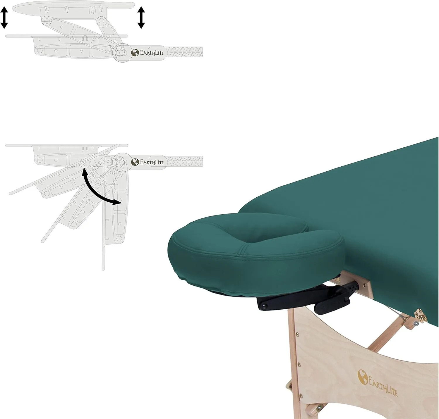 EARTHLITE Portable Massage Table HARMONY DX – Foldable Physiotherapy/Treatment/Stretching Table, Eco-Friendly Design, Hard Maple, Superior Comfort incl. Face Cradle & Carry Case (30" x 73")