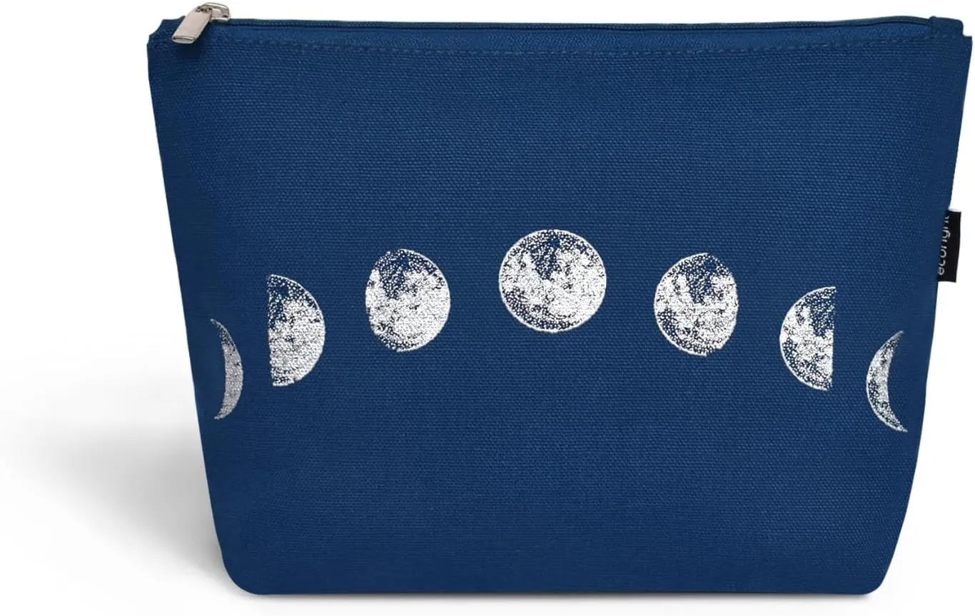 Eco Right Canvas Cosmetic Bag: Travel Makeup Pouch For Women & Girls, Zipper Purse Organizer, Stylish Canvas Cotton Aesthetic, Large Capacity, Toiletry Storage, Purse-friendly