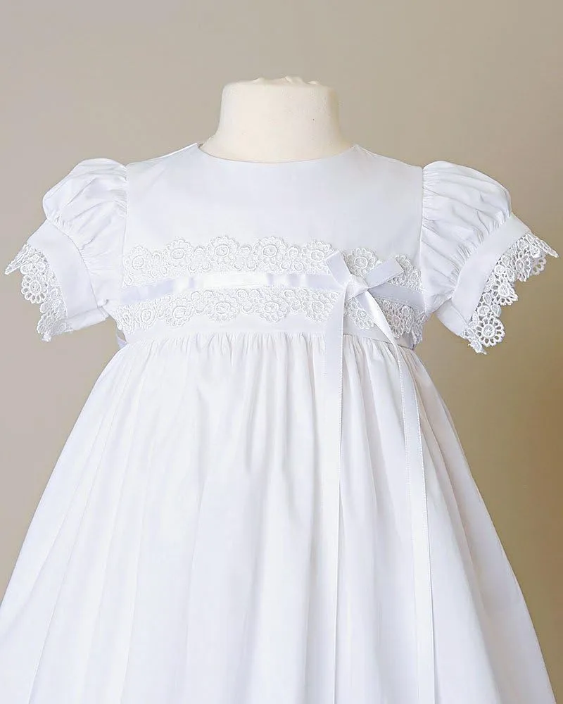Eden Girls White 100% Cotton 2-Piece Christening Baptism Gown
