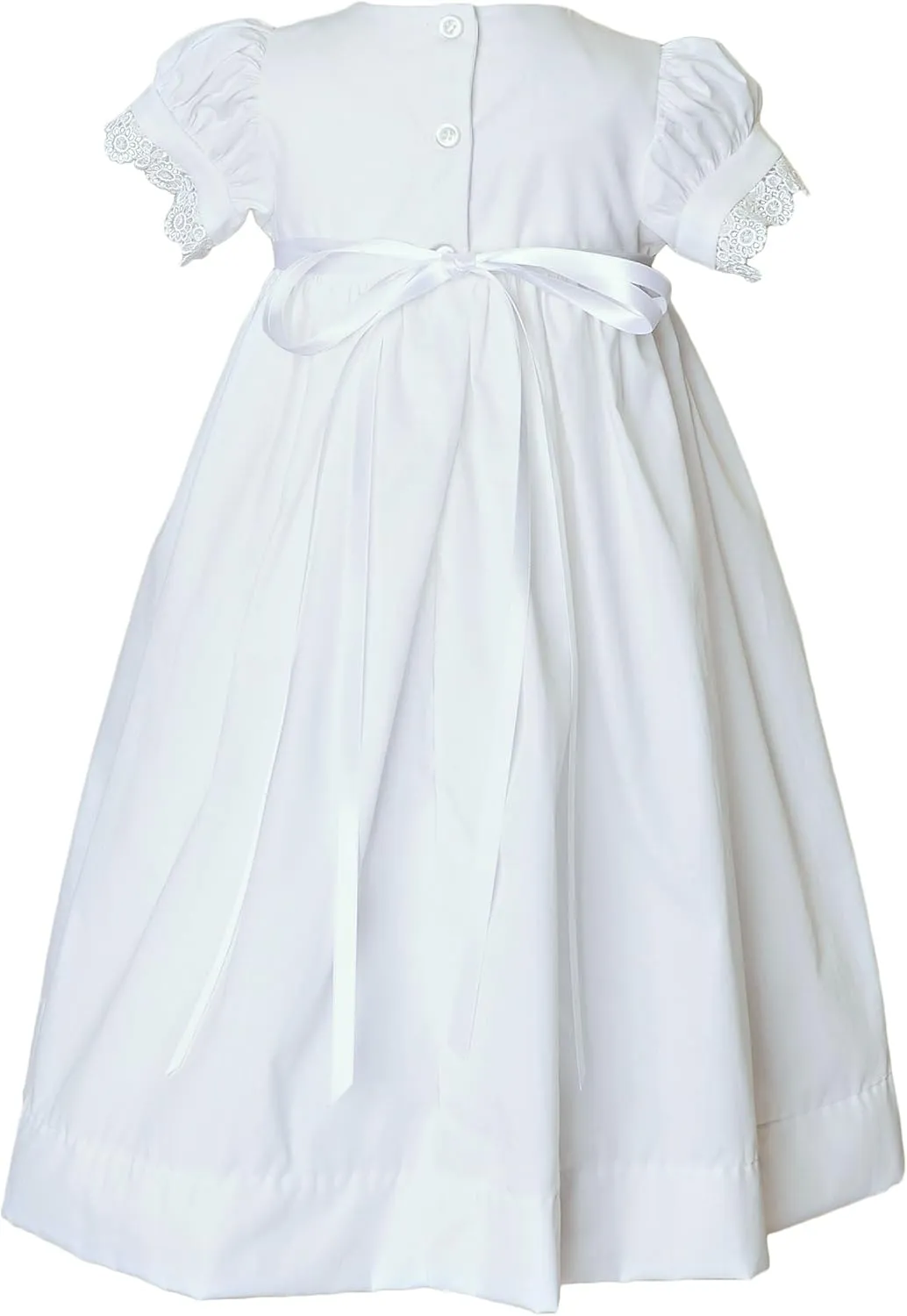 Eden Girls White 100% Cotton 2-Piece Christening Baptism Gown