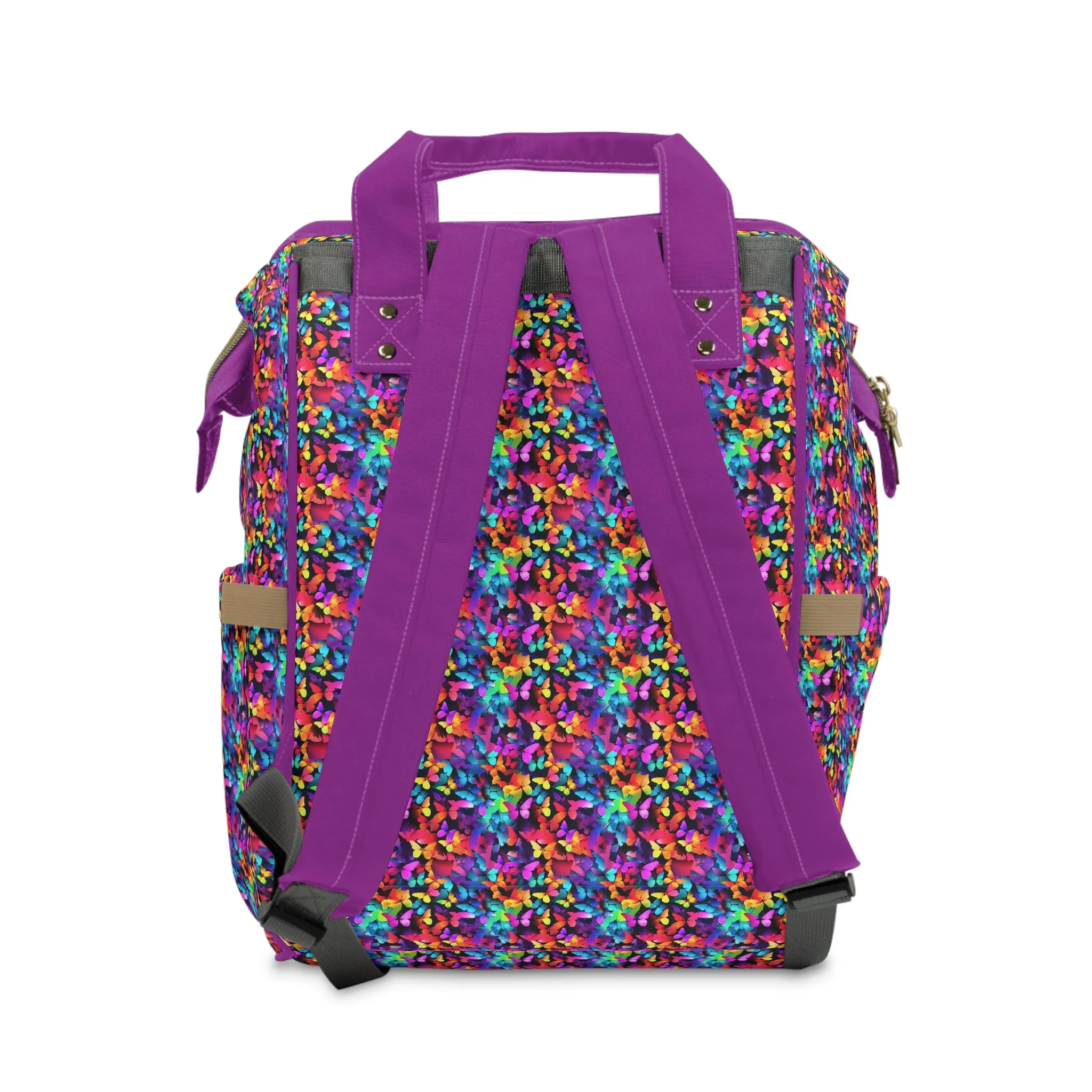 Elegant Butterfly Diaper Backpack - Lightweight & Durable Nylon Baby Bag with Beautiful Butterfly Motifs, Ideal for On-The-Go Parents
