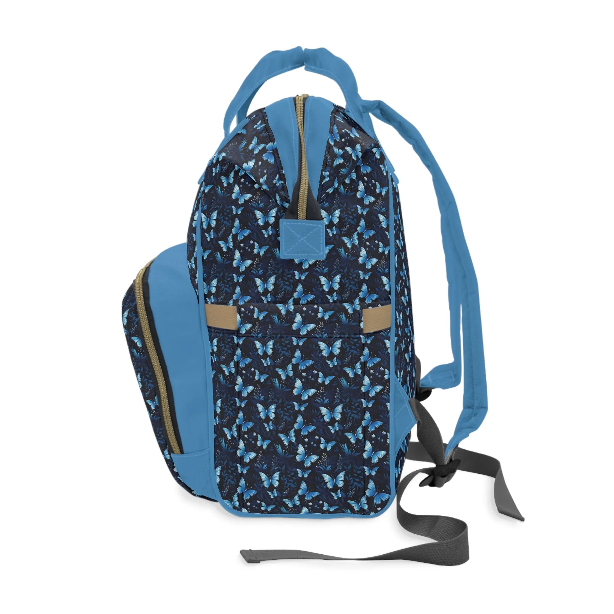 Elegant Butterfly Diaper Backpack - Lightweight & Durable Nylon Baby Bag with Beautiful Butterfly Motifs, Ideal for On-The-Go Parents