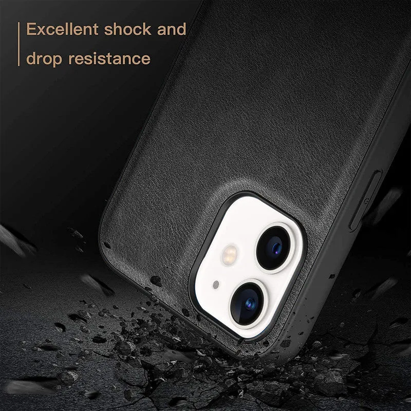 Elegant Leather Finish Back Cover for Apple iPhone 12