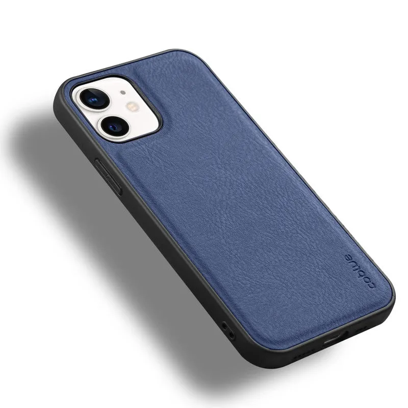 Elegant Leather Finish Back Cover for Apple iPhone 12