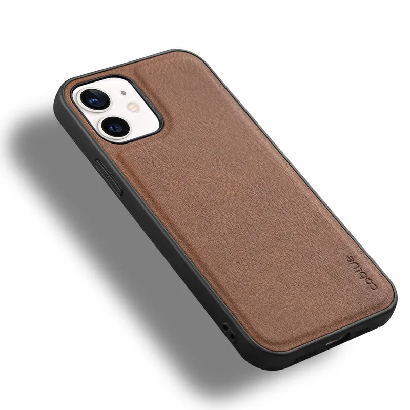 Elegant Leather Finish Back Cover for Apple iPhone 12