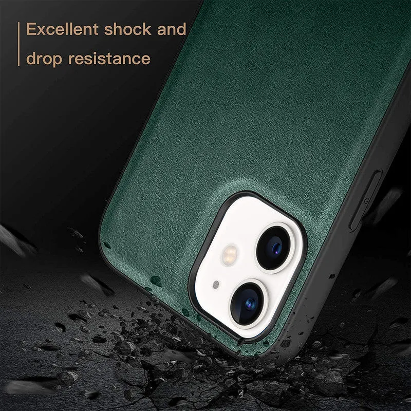 Elegant Leather Finish Back Cover for Apple iPhone 12