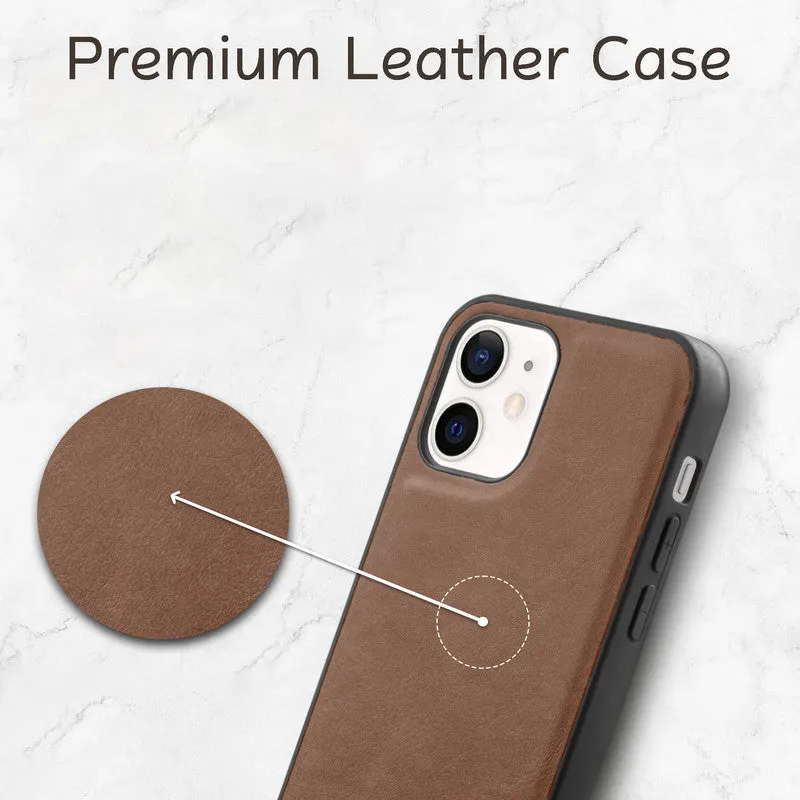 Elegant Leather Finish Back Cover for Apple iPhone 12
