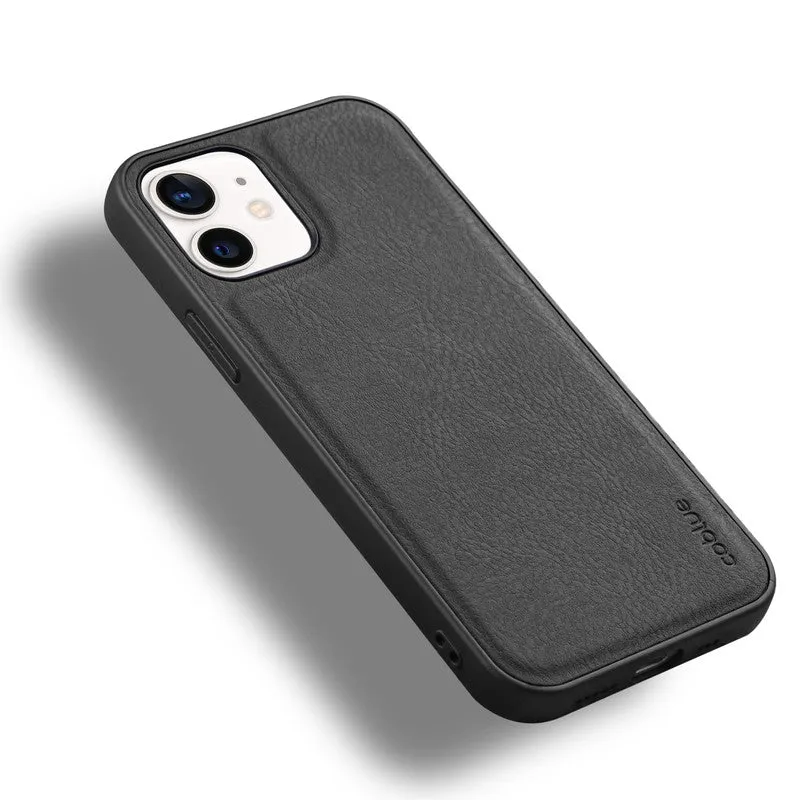 Elegant Leather Finish Back Cover for Apple iPhone 12