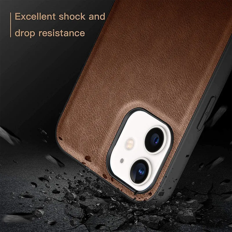 Elegant Leather Finish Back Cover for Apple iPhone 12