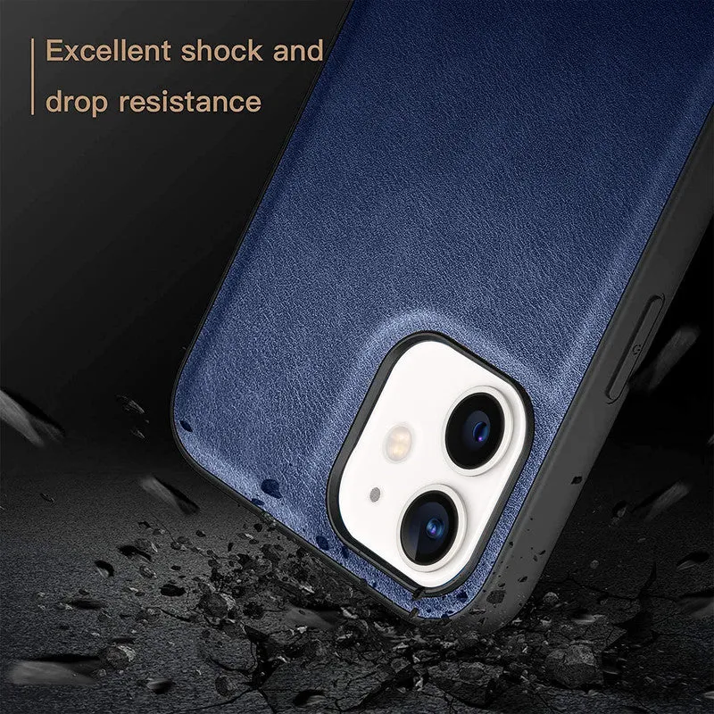 Elegant Leather Finish Back Cover for Apple iPhone 12