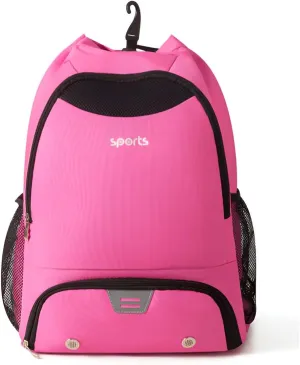 Ellniges]【Basketball Gym Backpack Water- Oxford Duffle Bag with Shoe Compartment & Hook Design - Sports Travel Backpack for Outdoor Training, Cycling, Storage (Multi-Pocket Dry/Wet Separation)
