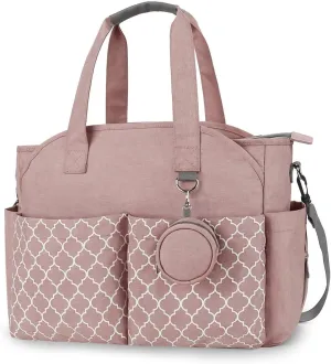 Ellniges]【Stylish Mum Bag Large Baby Nappy Tote with 10 Pockets, Waterproof Diaper Bag for Travel, Hospital & Shopping, Lightweight Polyester Maternity Organiser (5 Colours)