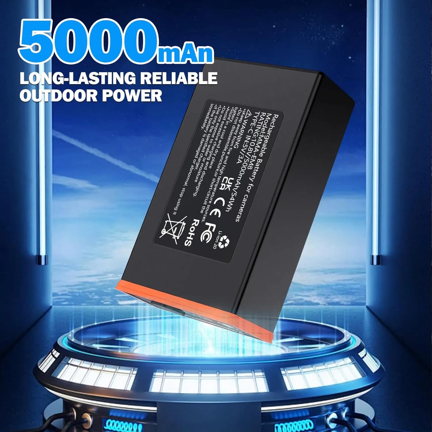 EM8 Battery for Power Mag 5000mAh Rechargeable Lithium Battery Pack for Moultrie Edge Series Cameras,Compatible with Moultrie Edge,Edge PRO,Edge 2,Edge 2 PRO Series(10.8V/54Wh) (1-Pack)