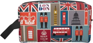 England Symbols Print Travel Toiletry Organizer Bag, Cosmetic & Storage Pouch For Travel And Daily Use