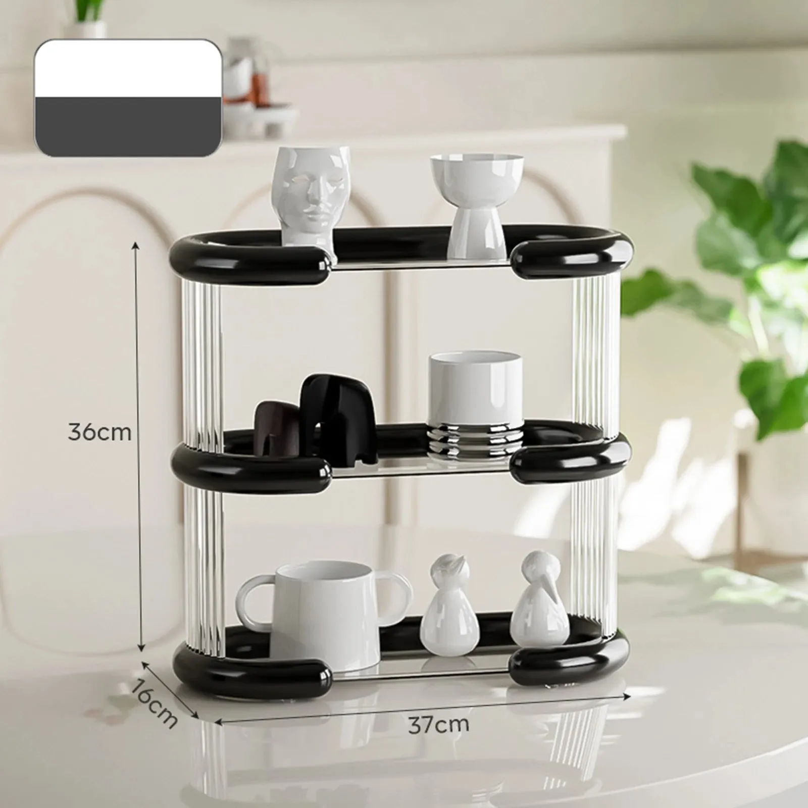 Estante de almacenamiento para tazas de té, bandeja de escritorio para el hogar, botellas de cocina