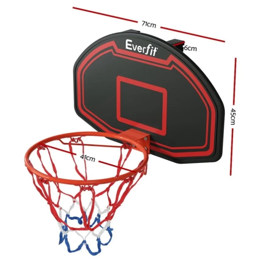 Everfit 38" Basketball Hoop Backboard Door Wall Mounted Ring Net Sports Kids BAS-HOOP-D38-BK