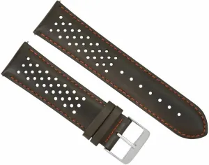 Ewatchparts 19mm Leather Watch Band Strap Compatible With Tag Heuer Carrera Perforated Quick Release Black