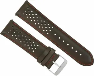 Ewatchparts 22mm Perforated Leather Watch Band Strap Compatible With Tag Heuer Carrera Quick Release Brown