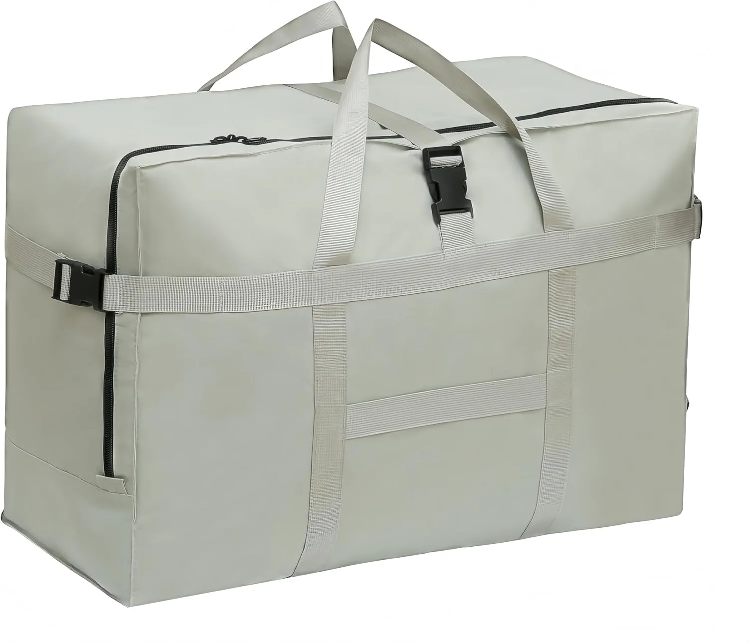 Extra Large Storage Duffle Bag for Travel, Waterproof Carry on Weekend Overnight Storage Bag over Luggage for Airline, Travel, for Men And Women Camping,Moving,Hospital (120L-Silver grey)