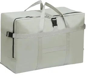 Extra Large Storage Duffle Bag for Travel, Waterproof Carry on Weekend Overnight Storage Bag over Luggage for Airline, Travel, for Men And Women Camping,Moving,Hospital (120L-Silver grey)