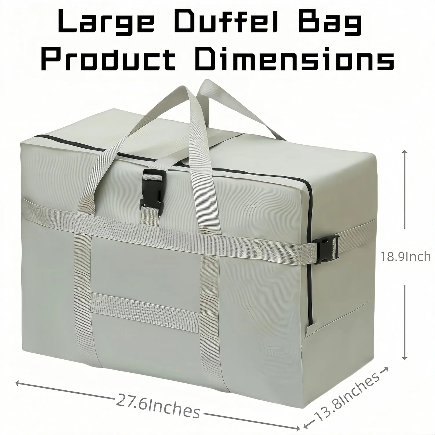 Extra Large Storage Duffle Bag for Travel, Waterproof Carry on Weekend Overnight Storage Bag over Luggage for Airline, Travel, for Men And Women Camping,Moving,Hospital (120L-Silver grey)