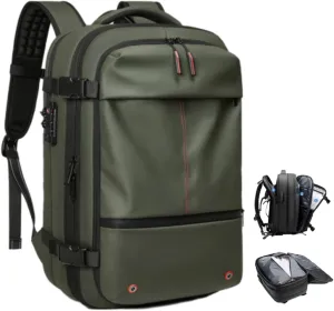 ezyvac Travel Backpack with Pump, Vacuum Sealed Travel Backpack, Large Capacity Travel Vacuum Bag with Combination Lock (green)